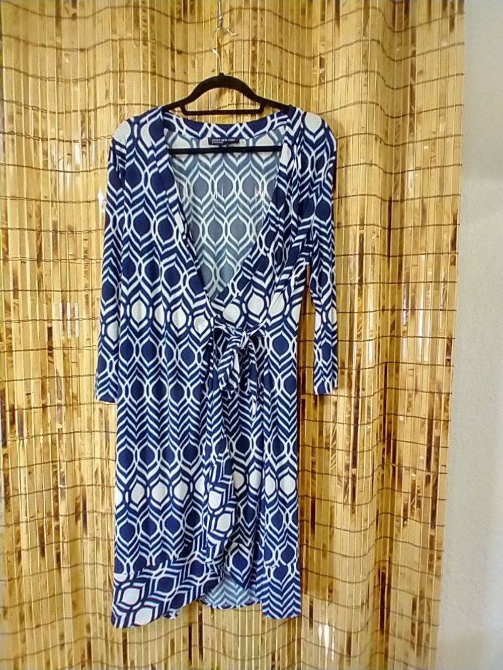 Jones New York Signature Geometric Print Faux Wrap Dress
